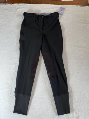 Tuff Rider Equestrian Pants Ribb Knee Patch Horseback Riding Black Women Sz 32